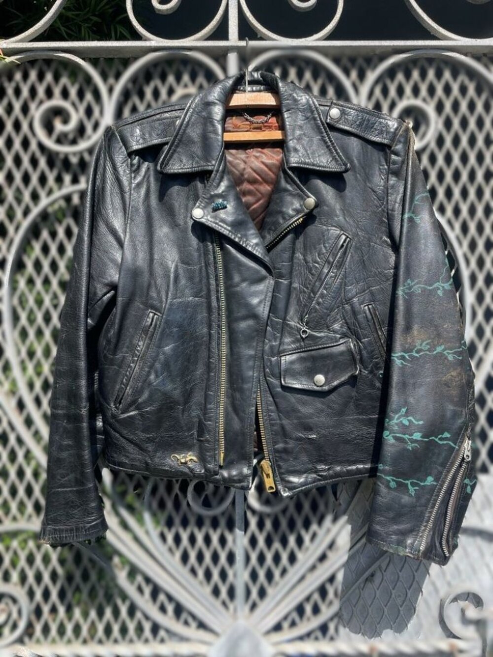 1950s Leather Motorcycle Jacket Unisex Small